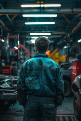 Obraz premium Auto mechanic at a repair shop in the automotive industry
