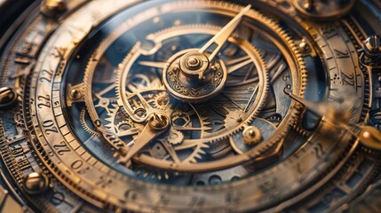 Obraz premium Antique Brass Astrolabe For Accurate Celestial Navigation