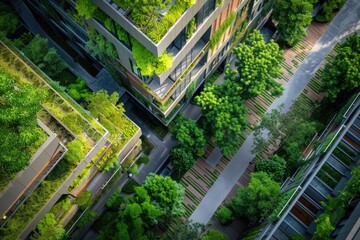 Sustainable urban design featuring eco-friendly elements