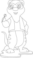Meerkat Darts Dart Sports Animal Vector Graphic Art Illustration