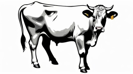 cow isolated on white