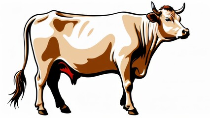 cow on a white background
