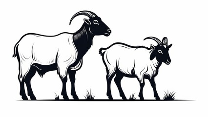 Obraz premium silhouette of a goat