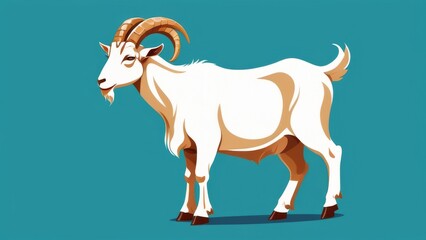 goat on white background