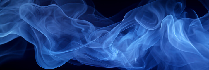 Obraz premium Abstract Blue Smoke Swirls Against a Dark Background