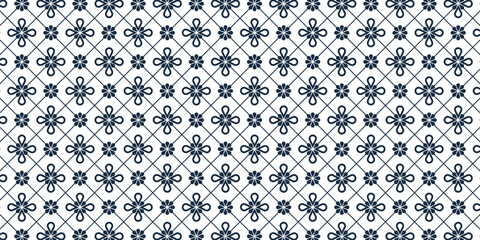 seamless pattern with black flowers on a white background