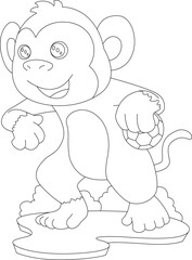 Monkey Handball player Handball Sports Animal Vector Graphic Art Illustration