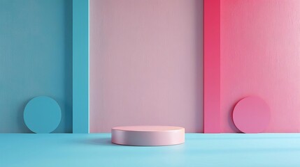 Minimalist background flat design front view simple theme 3D render splitcomplementary color scheme