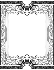Vintage Luxury Frame Ornament Line Art Element