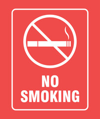 No Smoking Sign Sticker Vector Isolated On White Background