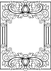 Vintage Luxury Frame Ornament Line Art Element
