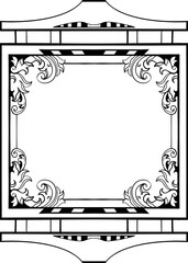Vintage Luxury Frame Ornament Line Art Element