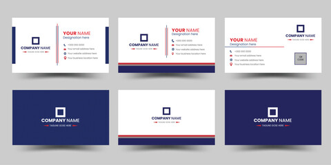 A set of creative Business card design with pattern and clean templates. Personal visiting card with company logo and Vector illustration.