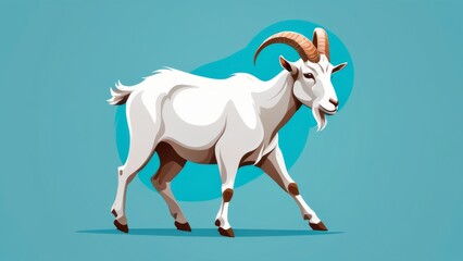 goat on white background