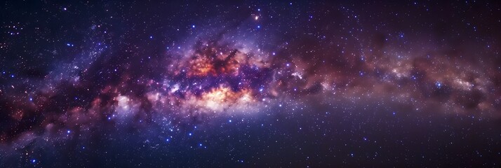 Naklejka premium Colorful Nebulae And Starry Night Sky In Space. Generative AI