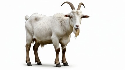 Fototapeta premium goat on white background