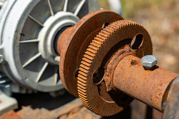 Rusted electric motor shaft coupling