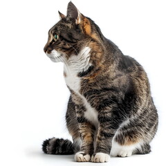 Obraz premium Domestic Cat Profile Stance Alert Feline Pet Whiskers Fur Ears Eyes Tail