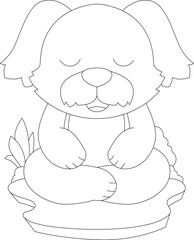 Dog Yoga Fitness Meditation Animal Vector Graphic Art Illustration