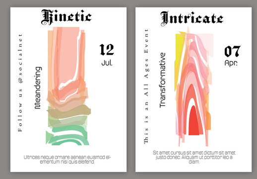 Flyer A4 with Abstract Shuttered Glass Shape Simple on White Background