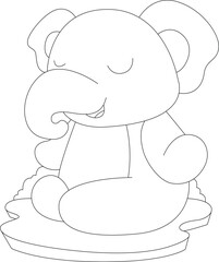 Elephant Yoga Fitness Meditation Animal Vector Graphic Art Illustration