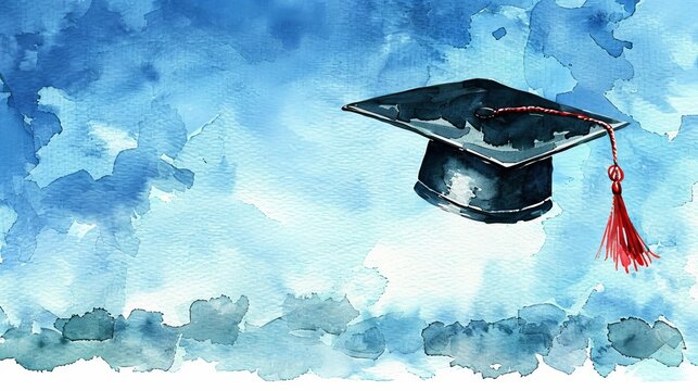 A graduation cap is a symbol of academic achievement