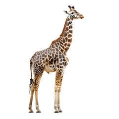 Naklejka premium Giraffe Isolated Full Body on transparent Background Elegant Tall Animal