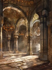 Obraz premium interior of the cathedral of the holy sepulchre
