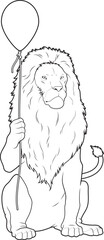 Lion Balloon Animal Vector Graphic Art Illustration