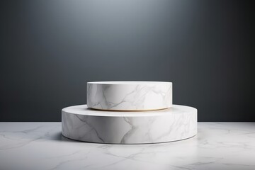 white wedding  stone podium