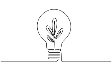 Creative drawing a marker - light bulb symbolizes an idea. bulb, Light bulb one line outline vector art illustration, Light bulb line art icon design,
light bulb icon lineal vector illustration. Conti