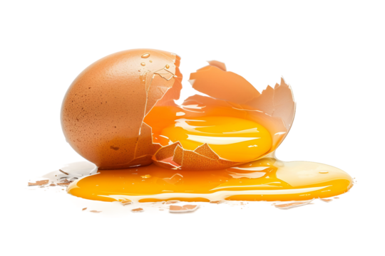 cracked egg isolated on transparent background