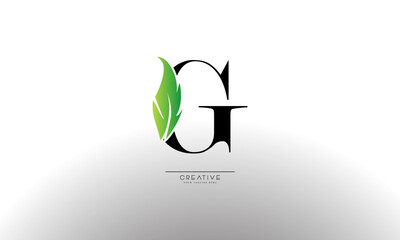 Letter G eco leaf logo icon design template elements. Vector color sign
