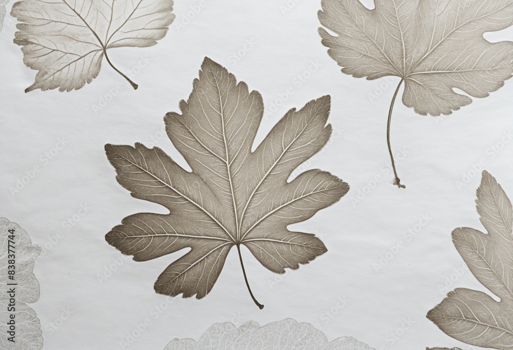 Wall mural graphic illustration with leaves - Wall murals