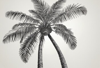 Hand drawn palm tree doodle 