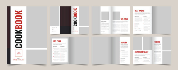 Cookbook Layout, Recipe Book Template, Brochure Design
