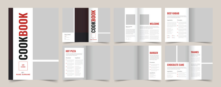 Cookbook Layout, Recipe Book Template, Brochure Design