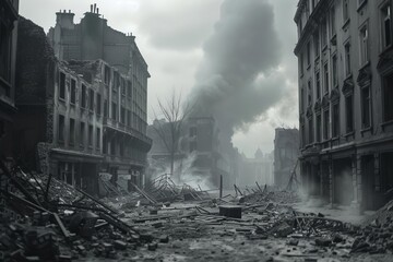 The devastation of cities during World War II