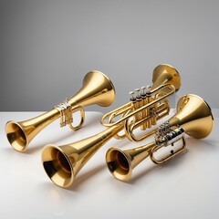 Obraz premium set of golden trumpets