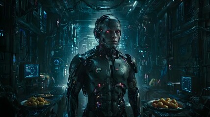 Fototapeta premium person in the dark