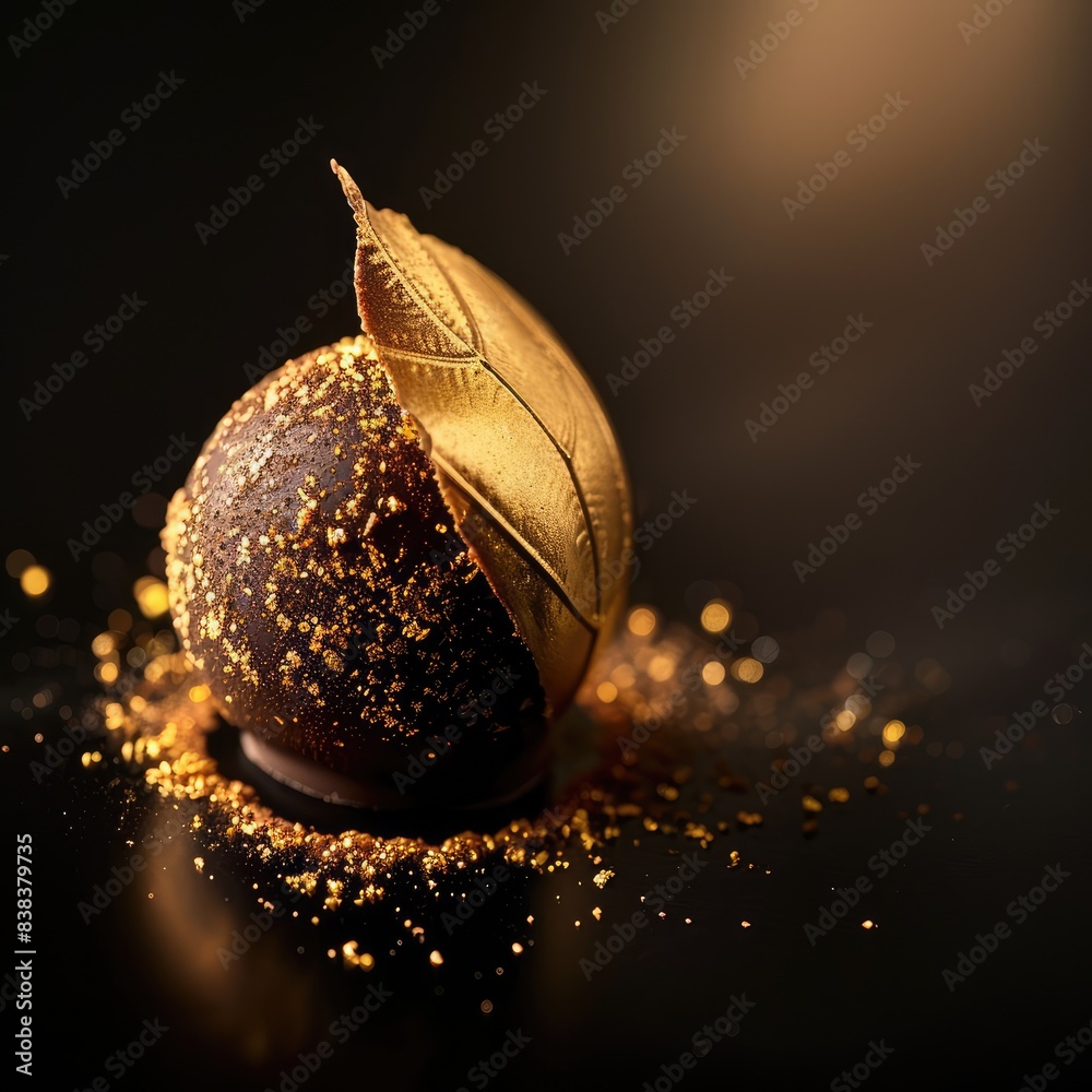 Sticker golden christmas ball