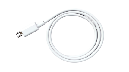High-quality white USB cable coiled neatly for efficient digital connectivity and data transfer, ideal for everyday electronic devices and peripherals.