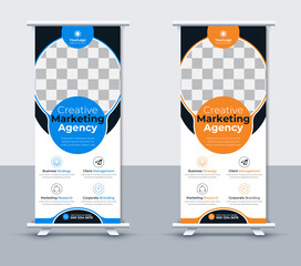 Modern creative roll up banner design template, Vector Illustrator