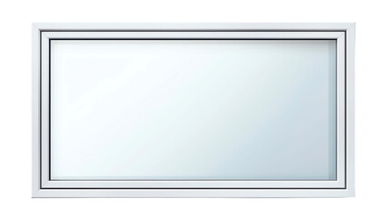 Horizontal rectangular window with a white frame and clear glass. Ideal for architectural and interior design projects.