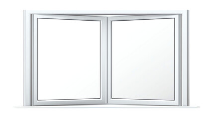 Vector illustration of a white frame window with clear glass panes, isolated on a transparent background. Ideal for home decor and architecture design.