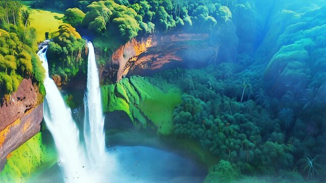 Sky-High Splendor,  Aerial Waterfall Views in 4K