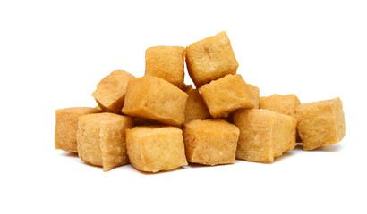 Closeup tofu isolated on white background