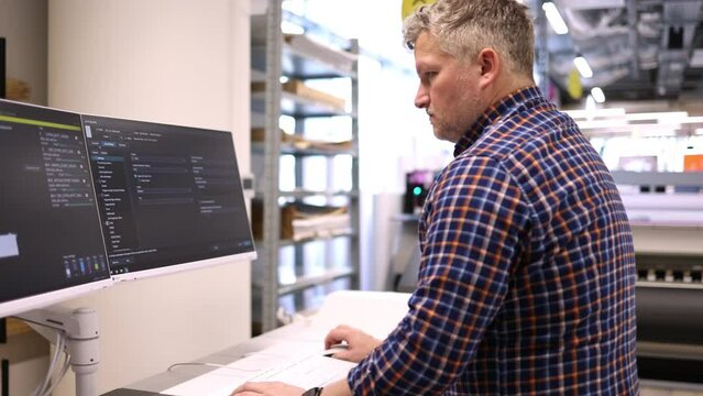 Man working in a printing factory
