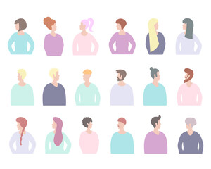 group of people crowd of people. Vector Illustration for printing, backgrounds, covers and packaging. Image can be used for greeting cards, posters, stickers and textile. Isolated on white background.