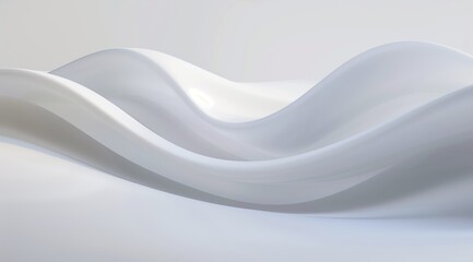 Obraz premium Abstract Mountain Range, Smooth, Curved Shape on White Background for Minimalist Design